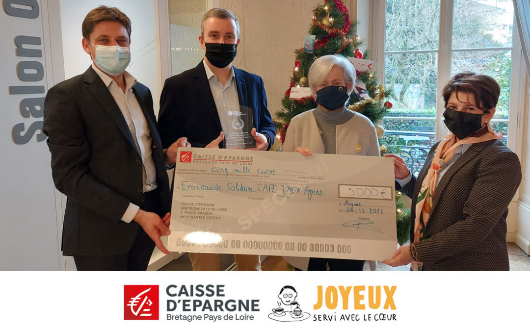 La Caisse d’Epargne Bretagne Pays de Loire récompense le projet d’implantation d’un Café Joyeux à Angers.